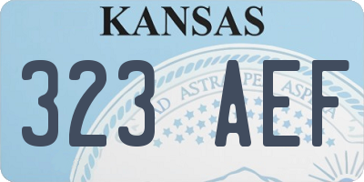 KS license plate 323AEF