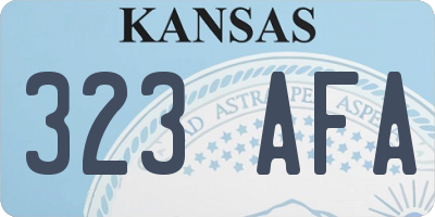 KS license plate 323AFA