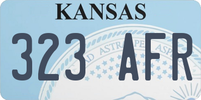 KS license plate 323AFR