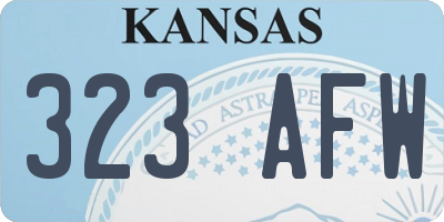 KS license plate 323AFW