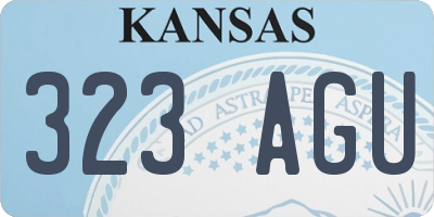 KS license plate 323AGU