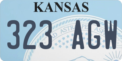 KS license plate 323AGW