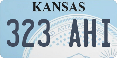 KS license plate 323AHI