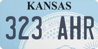 KS license plate 323AHR