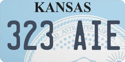 KS license plate 323AIE