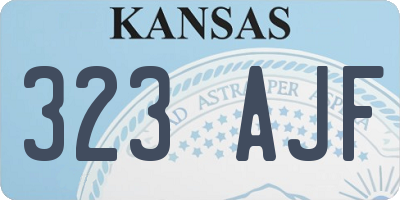 KS license plate 323AJF