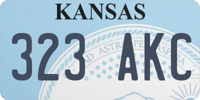 KS license plate 323AKC