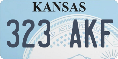 KS license plate 323AKF