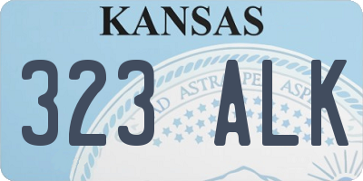 KS license plate 323ALK