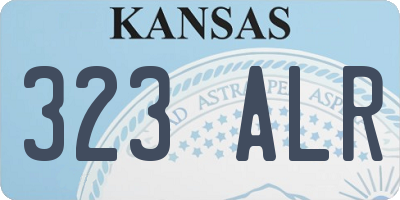 KS license plate 323ALR