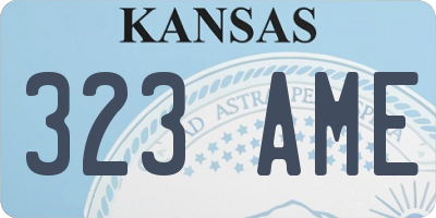KS license plate 323AME