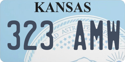 KS license plate 323AMW