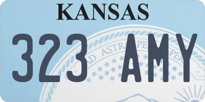 KS license plate 323AMY