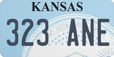 KS license plate 323ANE