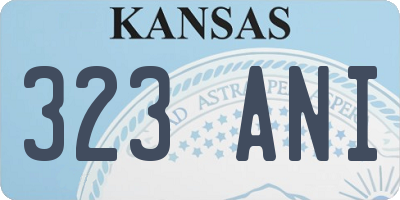 KS license plate 323ANI