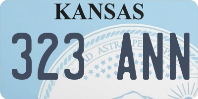 KS license plate 323ANN