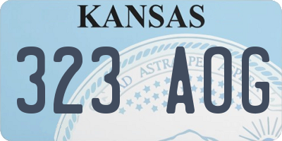 KS license plate 323AOG