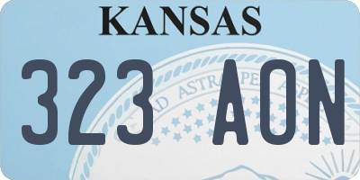 KS license plate 323AON