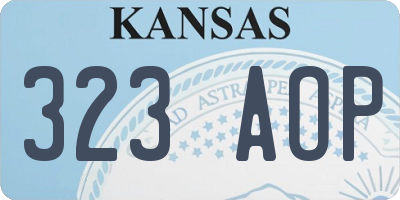 KS license plate 323AOP