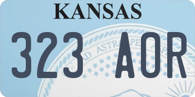 KS license plate 323AOR
