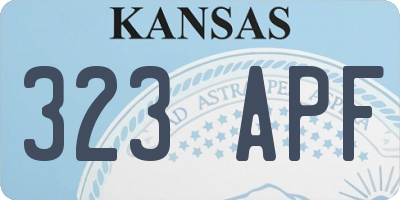 KS license plate 323APF