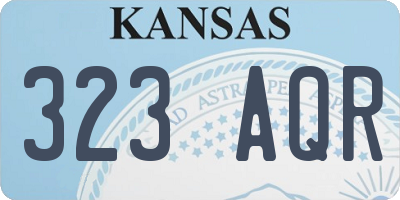 KS license plate 323AQR