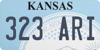 KS license plate 323ARI