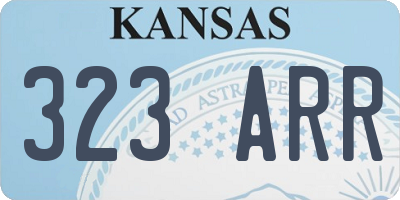 KS license plate 323ARR