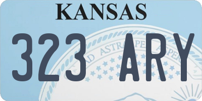 KS license plate 323ARY