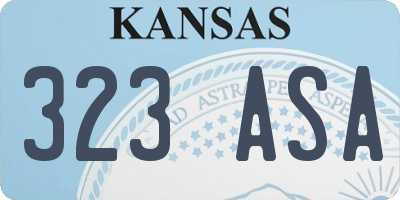 KS license plate 323ASA