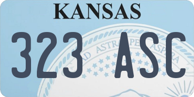 KS license plate 323ASC