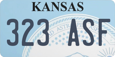 KS license plate 323ASF