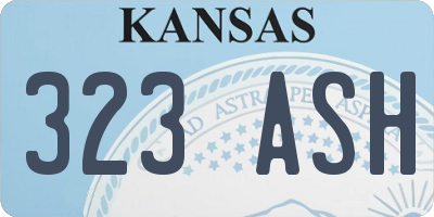 KS license plate 323ASH