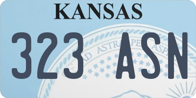 KS license plate 323ASN