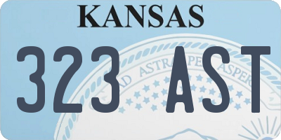 KS license plate 323AST