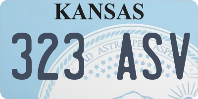 KS license plate 323ASV