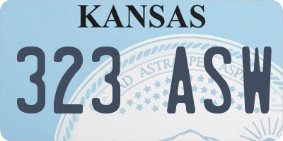 KS license plate 323ASW