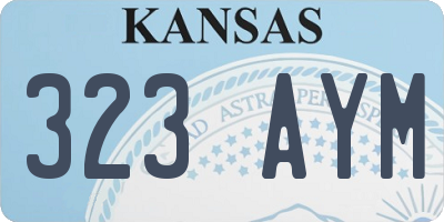 KS license plate 323AYM