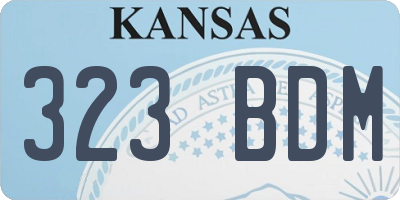 KS license plate 323BDM