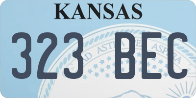 KS license plate 323BEC