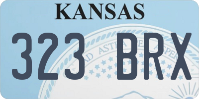 KS license plate 323BRX