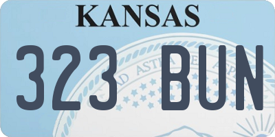 KS license plate 323BUN