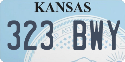 KS license plate 323BWY