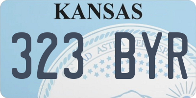 KS license plate 323BYR