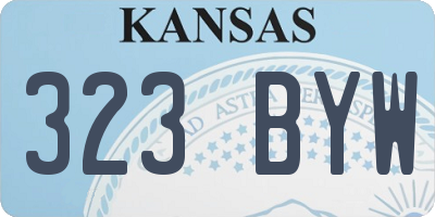 KS license plate 323BYW
