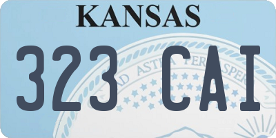 KS license plate 323CAI