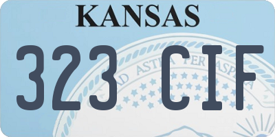 KS license plate 323CIF