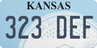 KS license plate 323DEF