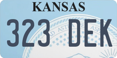 KS license plate 323DEK