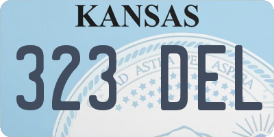 KS license plate 323DEL